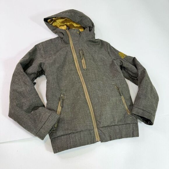 Billabong Jacket Coat Womens XS Ski Snowboard Powder Skirt Gray Hooded Vents - Picture 1 of 12